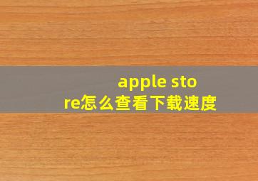 apple store怎么查看下载速度